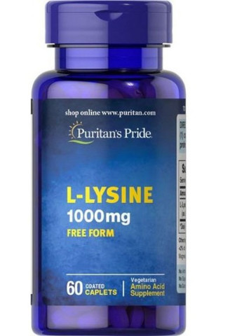Puritan's Pride L-Lysine 1000 mg 60 Caplets Puritans Pride (256721063)
