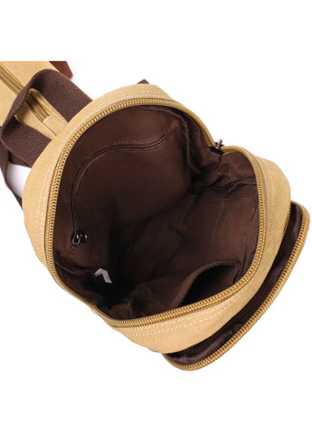 Зручна сумка-рюкзак у стилі мілітарі з двома відділеннями із щільного текстилю 22166 Пісочний Vintage (267932159)