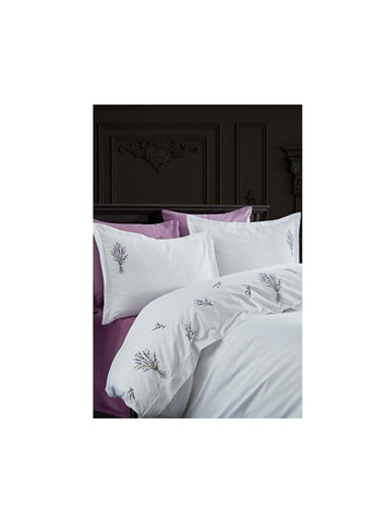 Двоспальний Євро комплект Lavender Сатин з вишивкою Dantela Vita (258997497)