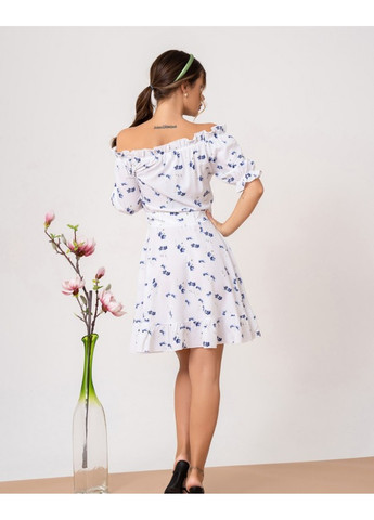 Белое повседневный платья sa-461 белый/голубой ISSA PLUS