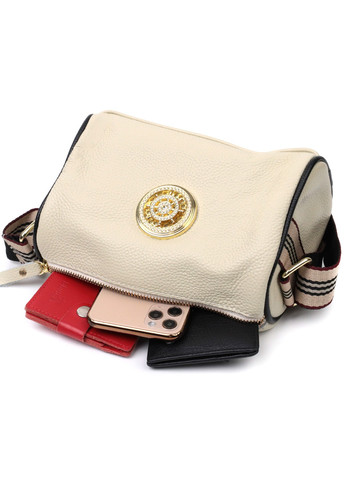 Изумительная сумка для стильных женщин из натуральной кожи 22264 Белый Vintage (276457603)