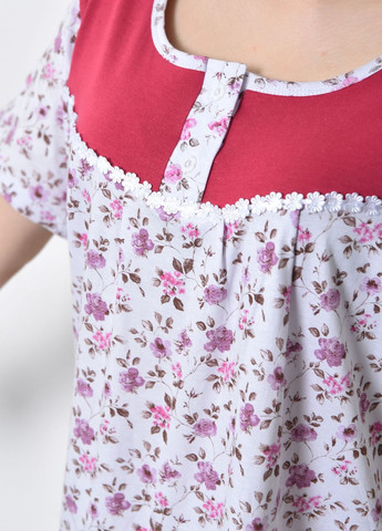 Ночная рубашка женская вишневого цвета Let's Shop (273901395)