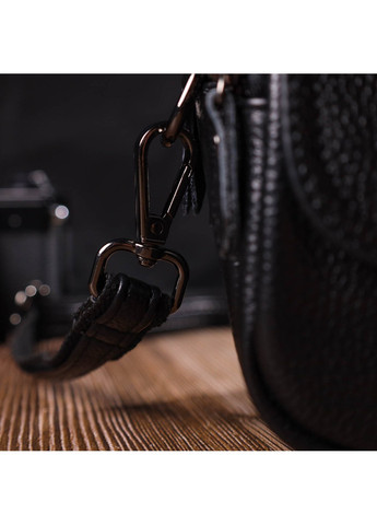 Каркасная женская сумка из натуральной кожи 22083 Черная Vintage (260359826)