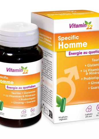 ВІТАМАННИЙ КОМПЛЕКС VITAMIN’22 СПЕЦІАЛЬНИЙ ЧОЛОВІЧИЙ / SPECIFIC HOMME - 30-ДЕННИЙ ЧОЛОВІЧИЙ КУРС, 60 КАПСУЛ Vitamin'22 (272111470)