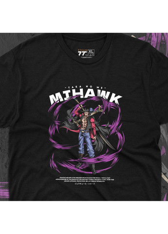 Чорна футболка з принтом ван піс - dracule mihawk No Brand