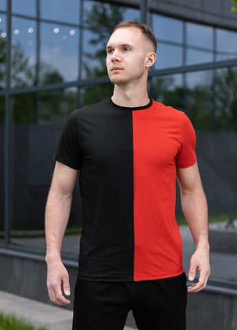 Красная футболка segmentation в2 черно-красный Pobedov