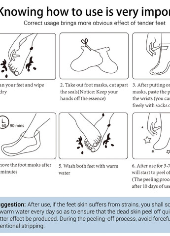відлущувальна маска-шкарпетки для ніг, для видалення мертвої шкіри LANBENA (259318136)
