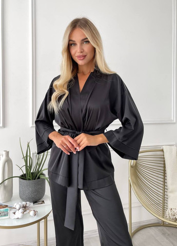 Черная всесезон пижама кофта + брюки Garna