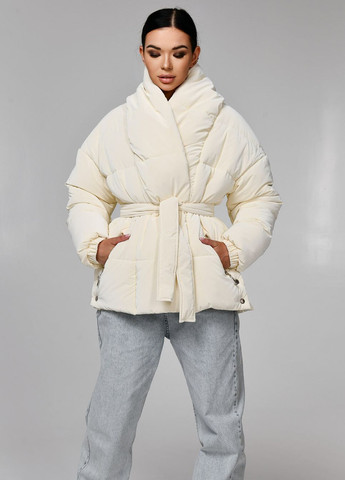 Молочная зимняя женская зимняя куртка X-Woyz
