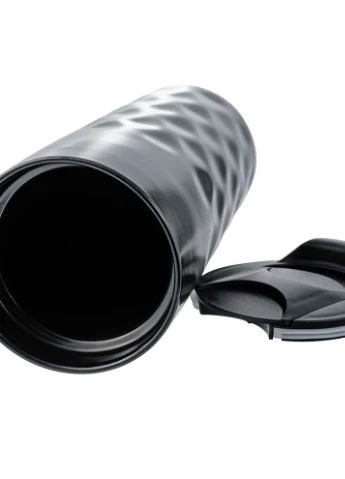 Керамічна чашка з подвійною стінкою Lettie 420 мл Чорна Europresent (269696380)