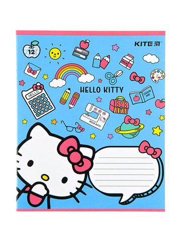 Тетрадь в косу линию 12 листов Hello Kitty цвет разноцветный ЦБ-00197344 Kite (259961155)