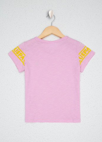 Светло-розовая детская футболка-футболка u.s/ polo assn. на девочку для девочки U.S. Polo Assn.