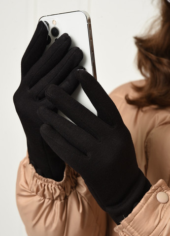 Рукавички жіночі сенсорні на хутрі чорного кольору Let's Shop (257287018)