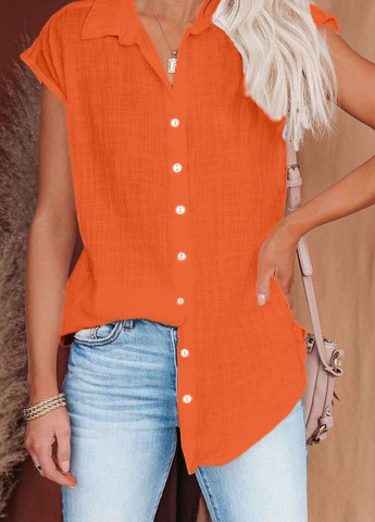 Женская повседневная рубашка цвет оранж р.46/48 431730 New Trend помаранчева