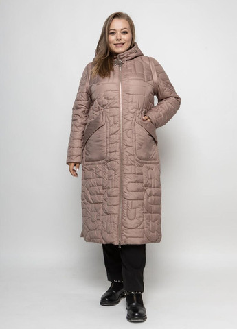 Бежевое демисезонное Женское пальто жилет демисезонное большого размера трансформер DIMODA