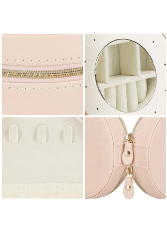 Скринька скриня органайзер коробка футляр для зберігання прикрас біжутерії еко шкіра 5х11х11 см (474627-Prob) Пудрова Unbranded (259139356)