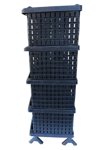 Етажерка комод стійка органайзер підставка пластикова для взуття речей на 5 ярусів 88х46.5х31 см (475583-Prob) Бамбук чорна Unbranded (269002738)