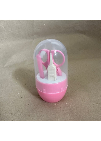Дитячий манікюрний набір у прозорому футлярі капсулі з ножицями пінцетом пилочкою для дітей малюків (475017-Prob) Рожевий Unbranded (260668383)