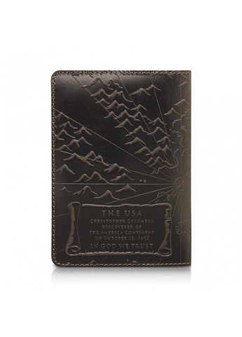 Кожаная коричневая обложка на паспорт HiArt PC-01 Discoveries Коричневый Hi Art (268371758)