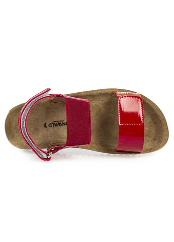Красные повседневные сандалии детские для девочек бренда 4300003_(1) Grunwald на липучке