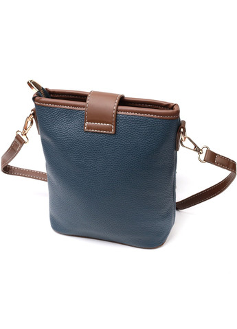 Симпатична сумка для жінок на кожен день з натуральної шкіри 22346 Синя Vintage (276457655)