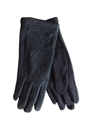 Женские стрейчевые перчатки чёрные 192s3 L BR-S (261771588)
