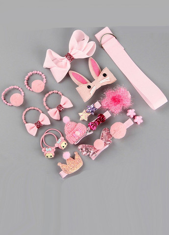 Набір дитячх заколок і гумок "Принцеса", рожевий,18 шт. Анна Ясеницька (265331490)