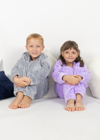 Бузкова піжама дитяча домашня махрова кофта зі штанами бузковий Maybel