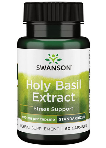 Экстракт базилика Holy Basil Extract, 400 mg, 60 Veggie Caps Swanson (265151963)