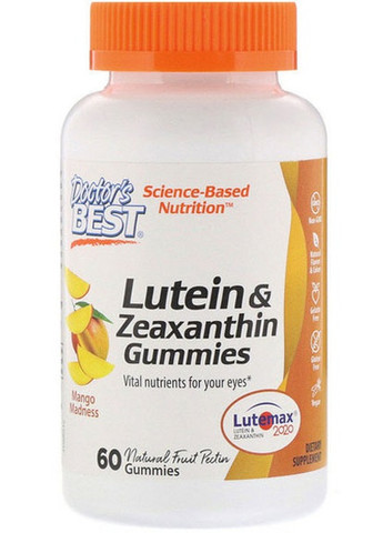 Lutein & Zeaxanthin Gummies 60 Gummies Mango Madness DRB-00512 Doctor's Best (258498926)