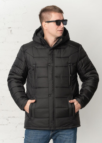 Чорна зимня чоловіча зимова куртка парка SK