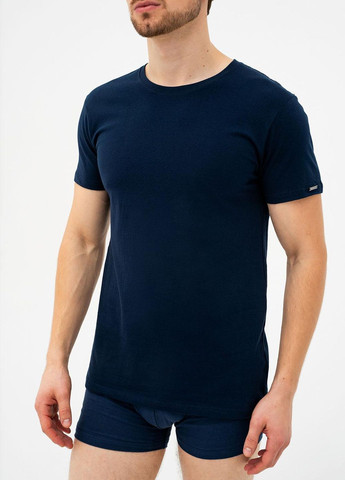 Темно-синя футболка чоловіча 202 new 4-5xl з коротким рукавом Cornette