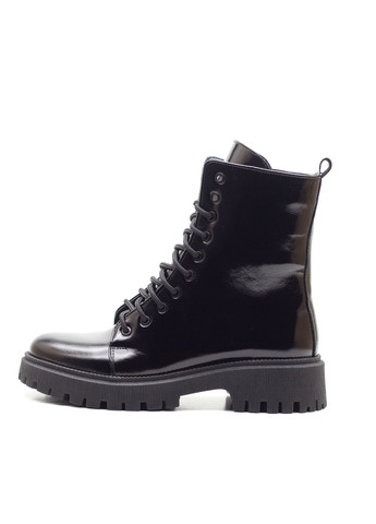 Зимние ботинки женские из натурального лака берцы Zlett