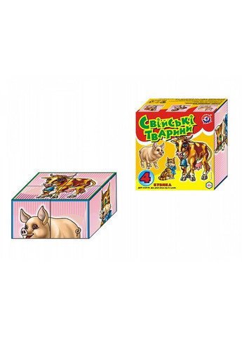Игрушка кубики "Домашние животные" цвет разноцветный ЦБ-00115734 ТехноК (265294984)