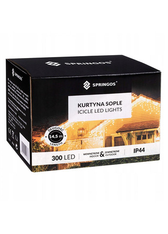 Гирлянда бахрома уличная (наружная) 12 м 300 LED CL303 Mix Springos (258543934)