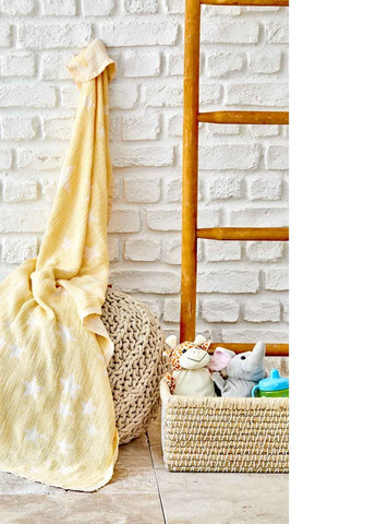 Дитяче покривало піке - Baby star sari жовтий 80*120 Karaca Home (258655503)