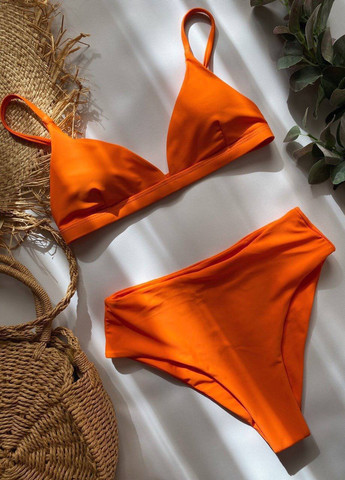Оранжевый стильный купальник No Brand