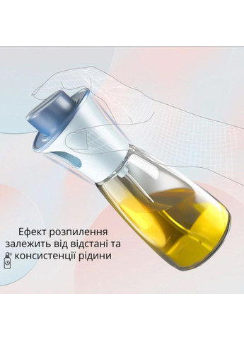 Розпилювач диспенсер пляшка спрей для олії, оцту, соусів, 180 мл скляний Блакитний Kitchen Master (270363751)