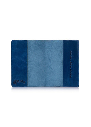 Кожаная обложка на паспорт HiArt PC-01 Mehendi Art голубой Голубой Hi Art (268371602)