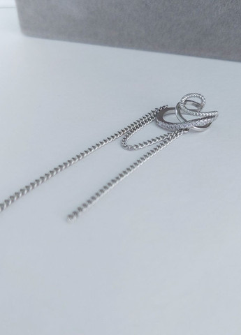 Кафа сережка на вухо без проколу (1 шт) MK1264 срібний DeKolie (262087509)