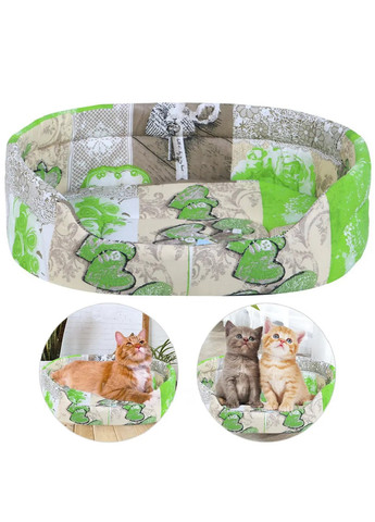 М'яка лежанка ліжко спальне місце з бортиками для сну відпочинку кішок будь-якого розміру та породи 68x58x18 см (474720-Prob) Unbranded (259498392)