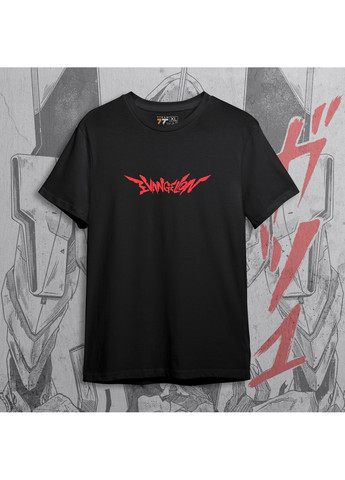 Черная футболка с принтом евангелион - 02 No Brand