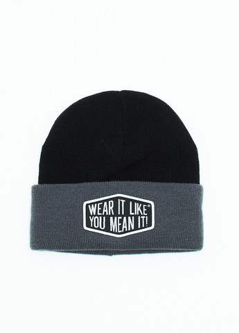 Шапка,чорний-сірий з принтом, Upfront (275927490)