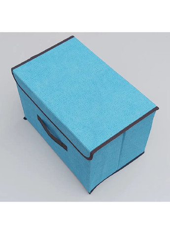 Органайзер ящик бокс для хранения вещей одежды белья игрушек с крышкой на липучке 37х23х23.5 см (474616-Prob) Голубой Unbranded (259112564)