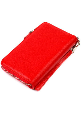 Яркий кошелек-клатч для женщин из натуральной кожи 21619 Красный Canpellini (259874010)