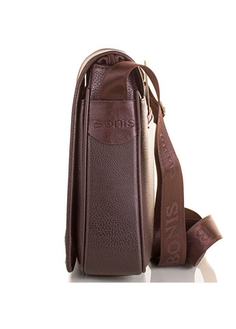 Чоловіча коричнева містка сумка-почтальонка з якісного шкірозамінника Bonis (263776442)