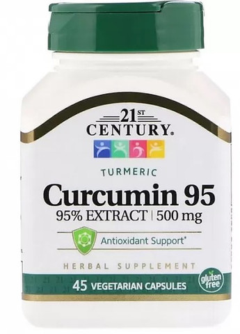 Curcumin 95 500 mg 45 Veg Caps 21st Century (258499267)