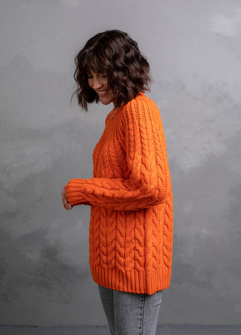 Оранжевый свитер женский джемпер Viviami