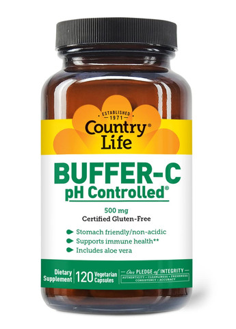 Витамин C Buffer-C 500 mg 120 Vegetarian Capsules Country Life (277236878)