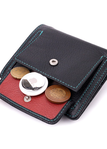 Кожаный стильный кошелек с монетницей снаружи для женщин 19454 Черный st leather (277980441)